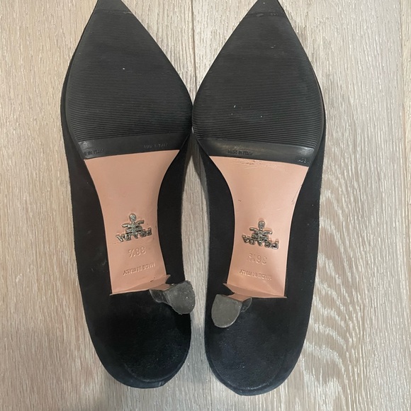Black Suede Prada Kitten Heels 38.5 - Picture 6 of 8